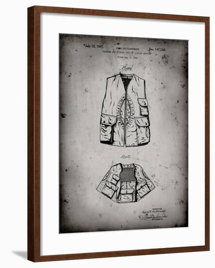 PP661-Faded Grey Hunting and Fishing Vest Patent Poster-Cole Borders-Framed Giclee Print