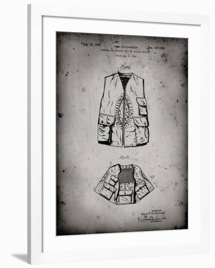 PP661-Faded Grey Hunting and Fishing Vest Patent Poster-Cole Borders-Framed Giclee Print