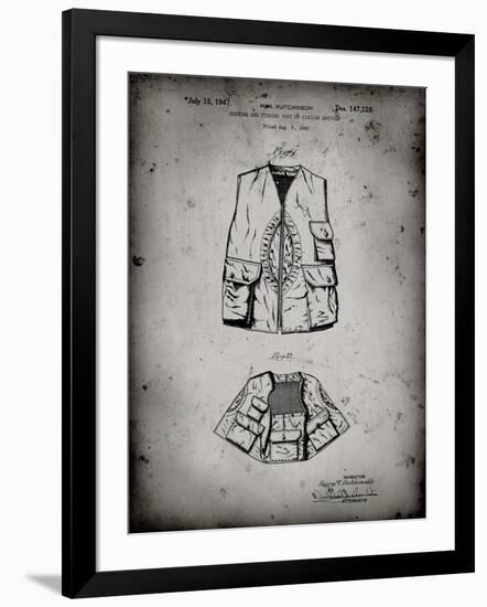 PP661-Faded Grey Hunting and Fishing Vest Patent Poster-Cole Borders-Framed Giclee Print