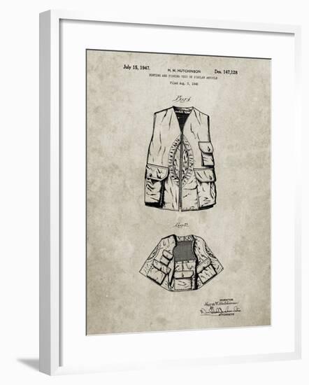 PP661-Sandstone Hunting and Fishing Vest Patent Poster-Cole Borders-Framed Giclee Print