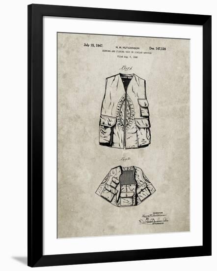 PP661-Sandstone Hunting and Fishing Vest Patent Poster-Cole Borders-Framed Giclee Print