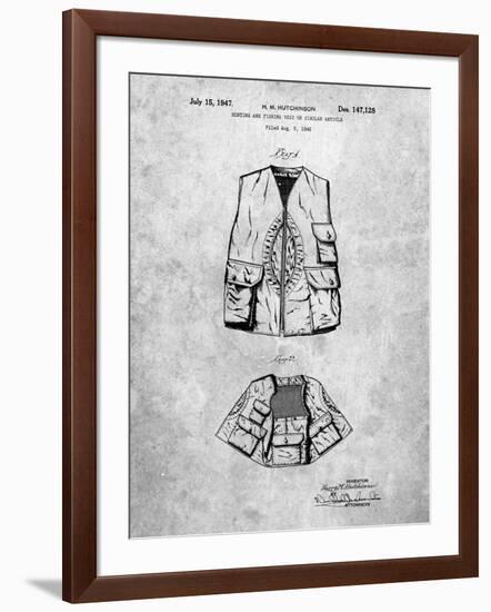 PP661-Slate Hunting and Fishing Vest Patent Poster-Cole Borders-Framed Giclee Print