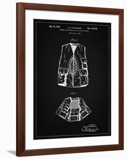 PP661-Vintage Black Hunting and Fishing Vest Patent Poster-Cole Borders-Framed Giclee Print