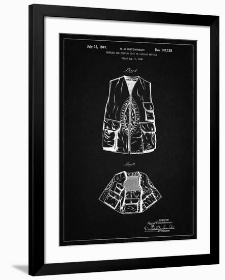 PP661-Vintage Black Hunting and Fishing Vest Patent Poster-Cole Borders-Framed Giclee Print