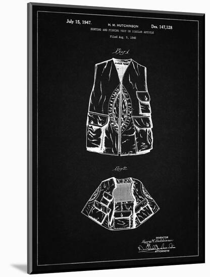 PP661-Vintage Black Hunting and Fishing Vest Patent Poster-Cole Borders-Mounted Giclee Print