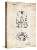 PP661-Vintage Parchment Hunting and Fishing Vest Patent Poster-Cole Borders-Stretched Canvas