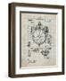 PP67-Antique Grid Parchment Gyrocompass Patent Poster-Cole Borders-Framed Giclee Print