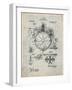 PP67-Antique Grid Parchment Gyrocompass Patent Poster-Cole Borders-Framed Giclee Print