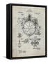 PP67-Antique Grid Parchment Gyrocompass Patent Poster-Cole Borders-Framed Stretched Canvas