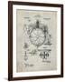 PP67-Antique Grid Parchment Gyrocompass Patent Poster-Cole Borders-Framed Giclee Print