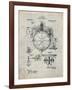 PP67-Antique Grid Parchment Gyrocompass Patent Poster-Cole Borders-Framed Giclee Print