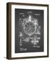 PP67-Black Grid Gyrocompass Patent Poster-Cole Borders-Framed Giclee Print
