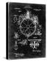 PP67-Black Grunge Gyrocompass Patent Poster-Cole Borders-Stretched Canvas