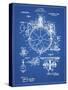 PP67-Blueprint Gyrocompass Patent Poster-Cole Borders-Stretched Canvas