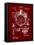 PP67-Burgundy Gyrocompass Patent Poster-Cole Borders-Framed Stretched Canvas