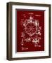 PP67-Burgundy Gyrocompass Patent Poster-Cole Borders-Framed Giclee Print