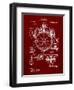 PP67-Burgundy Gyrocompass Patent Poster-Cole Borders-Framed Giclee Print