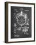PP67-Chalkboard Gyrocompass Patent Poster-Cole Borders-Framed Giclee Print