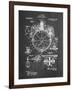 PP67-Chalkboard Gyrocompass Patent Poster-Cole Borders-Framed Giclee Print