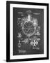 PP67-Chalkboard Gyrocompass Patent Poster-Cole Borders-Framed Giclee Print