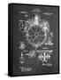 PP67-Chalkboard Gyrocompass Patent Poster-Cole Borders-Framed Stretched Canvas