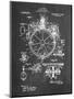 PP67-Chalkboard Gyrocompass Patent Poster-Cole Borders-Mounted Premium Giclee Print