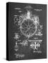 PP67-Chalkboard Gyrocompass Patent Poster-Cole Borders-Stretched Canvas
