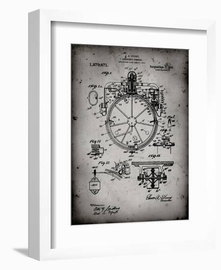 PP67-Faded Grey Gyrocompass Patent Poster-Cole Borders-Framed Giclee Print