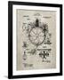 PP67-Sandstone Gyrocompass Patent Poster-Cole Borders-Framed Giclee Print