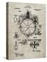 PP67-Sandstone Gyrocompass Patent Poster-Cole Borders-Stretched Canvas