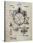 PP67-Sandstone Gyrocompass Patent Poster-Cole Borders-Stretched Canvas