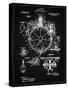 PP67-Vintage Black Gyrocompass Patent Poster-Cole Borders-Stretched Canvas