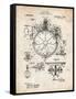 PP67-Vintage Parchment Gyrocompass Patent Poster-Cole Borders-Framed Stretched Canvas