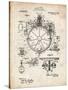 PP67-Vintage Parchment Gyrocompass Patent Poster-Cole Borders-Stretched Canvas