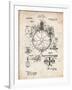 PP67-Vintage Parchment Gyrocompass Patent Poster-Cole Borders-Framed Giclee Print