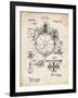 PP67-Vintage Parchment Gyrocompass Patent Poster-Cole Borders-Framed Giclee Print