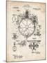 PP67-Vintage Parchment Gyrocompass Patent Poster-Cole Borders-Mounted Giclee Print