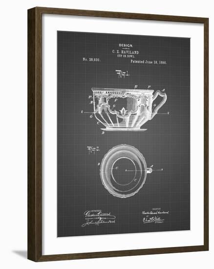 PP670-Black Grid Gyrocompass Patent Poster-Cole Borders-Framed Giclee Print