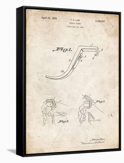 PP672-Vintage Parchment Bottle Opener Patent Poster-Cole Borders-Framed Stretched Canvas