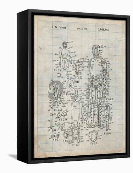 PP675-Antique Grid Parchment The Defenders Toy 1976 Patent Poster-Cole Borders-Framed Stretched Canvas