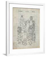 PP675-Antique Grid Parchment The Defenders Toy 1976 Patent Poster-Cole Borders-Framed Giclee Print