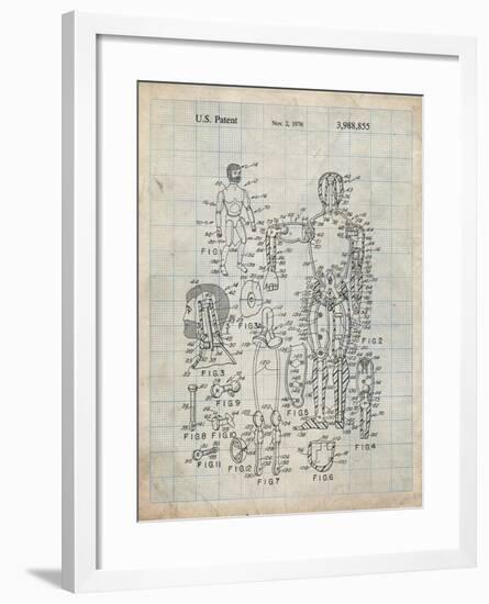 PP675-Antique Grid Parchment The Defenders Toy 1976 Patent Poster-Cole Borders-Framed Giclee Print