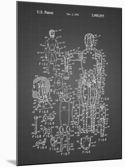 PP675-Black Grid The Defenders Toy 1976 Patent Poster-Cole Borders-Mounted Giclee Print