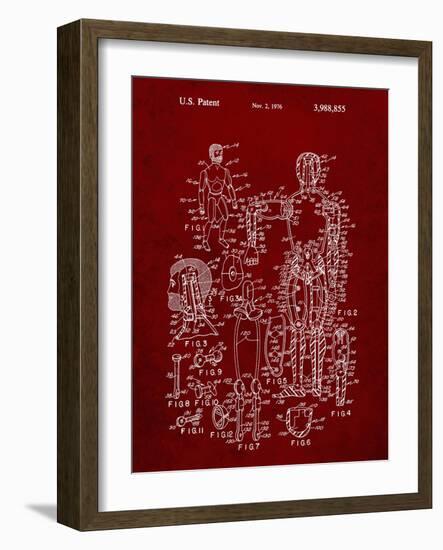 PP675-Burgundy The Defenders Toy 1976 Patent Poster-Cole Borders-Framed Giclee Print