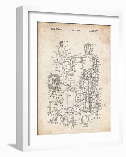 PP675-Vintage Parchment The Defenders Toy 1976 Patent Poster-Cole Borders-Framed Giclee Print