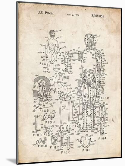 PP675-Vintage Parchment The Defenders Toy 1976 Patent Poster-Cole Borders-Mounted Giclee Print