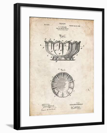 PP680-Vintage Parchment Haviland Decorative Bowl Patent Poster-Cole Borders-Framed Giclee Print