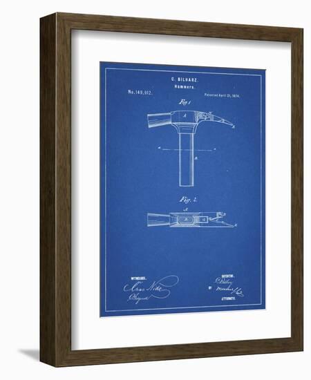 PP689-Blueprint Claw Hammer 1874 Patent Poster-Cole Borders-Framed Giclee Print