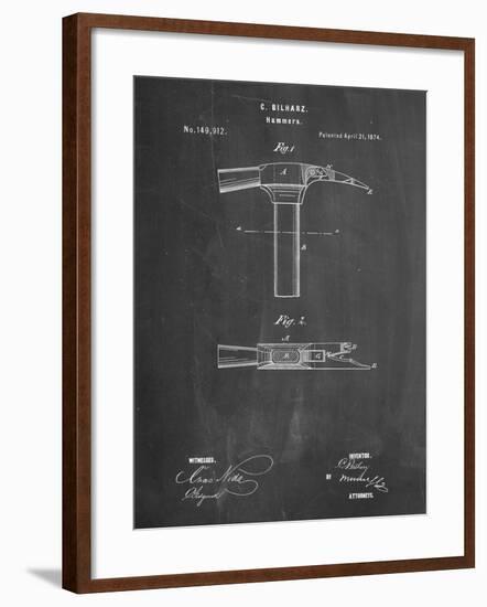 PP689-Chalkboard Claw Hammer 1874 Patent Poster-Cole Borders-Framed Giclee Print