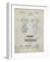 PP690-Antique Grid Parchment Ridell Football Pads 1926 Patent Poster-Cole Borders-Framed Giclee Print